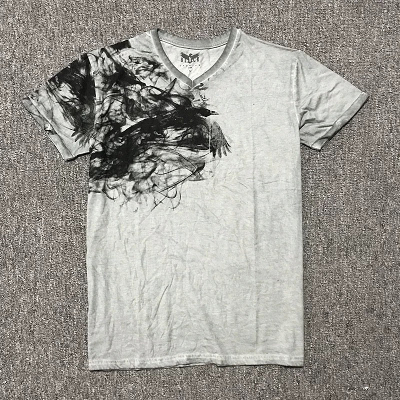 bird graphic vneck shirt
